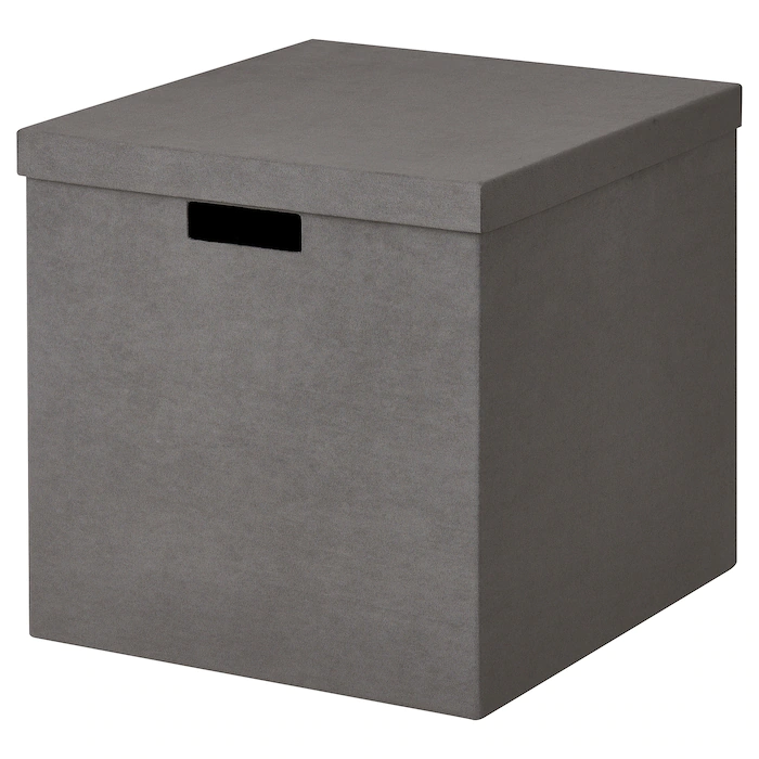 Boîte en tissu avec poignée en métal