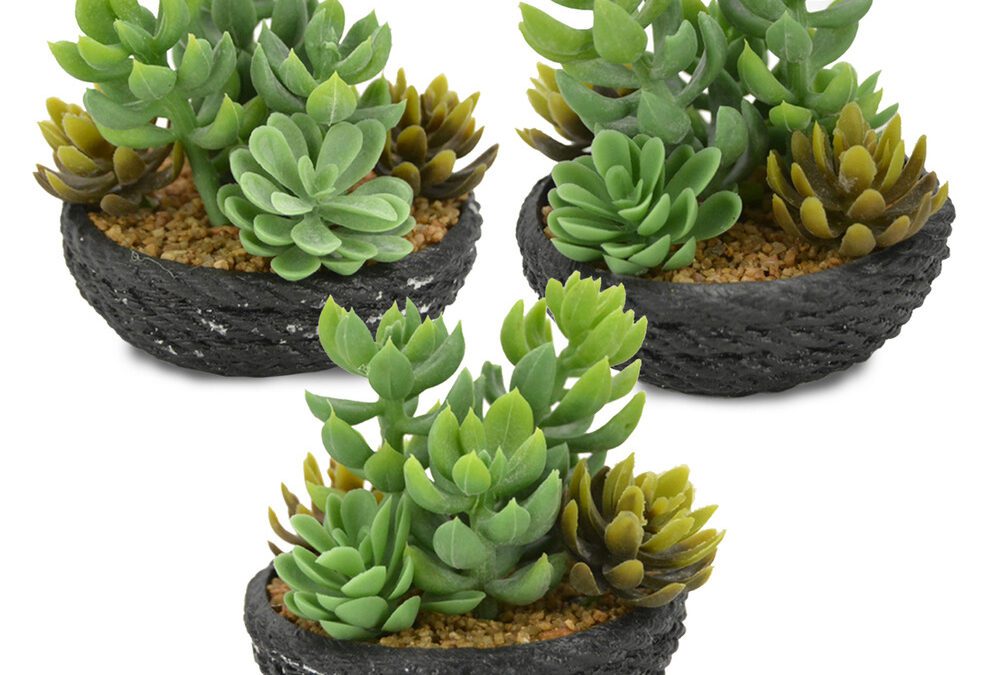 Lot de 3 plantes artificielles