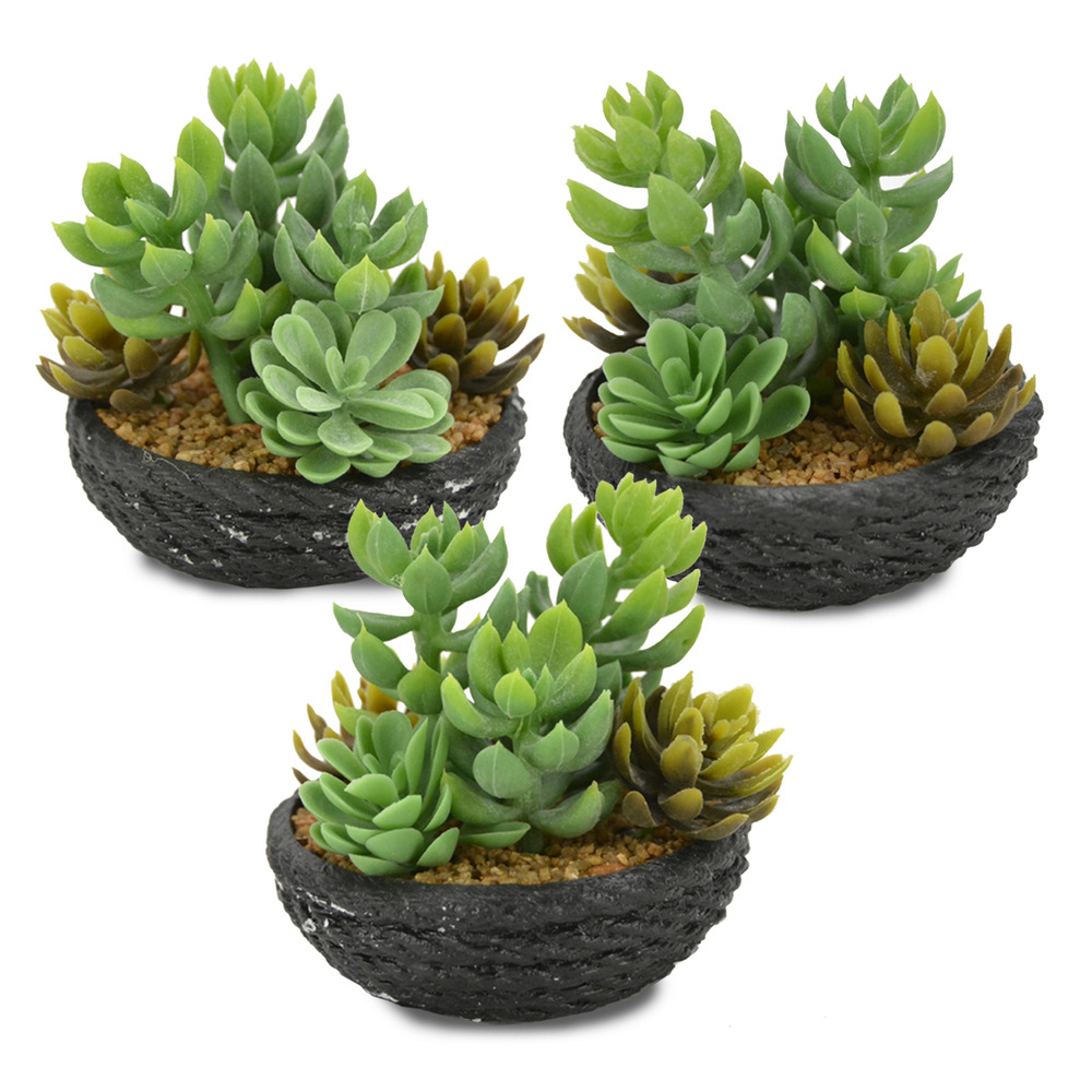 Lot de 3 plantes artificielles