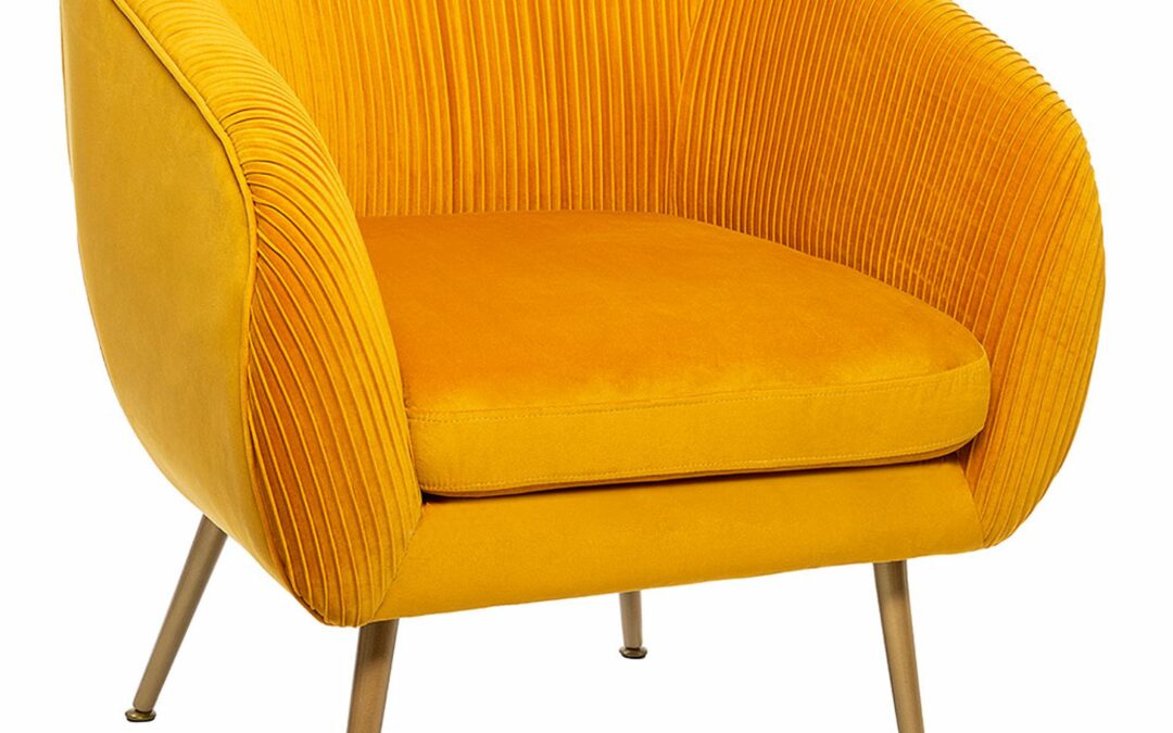 Fauteuil SOLARO velours ocre