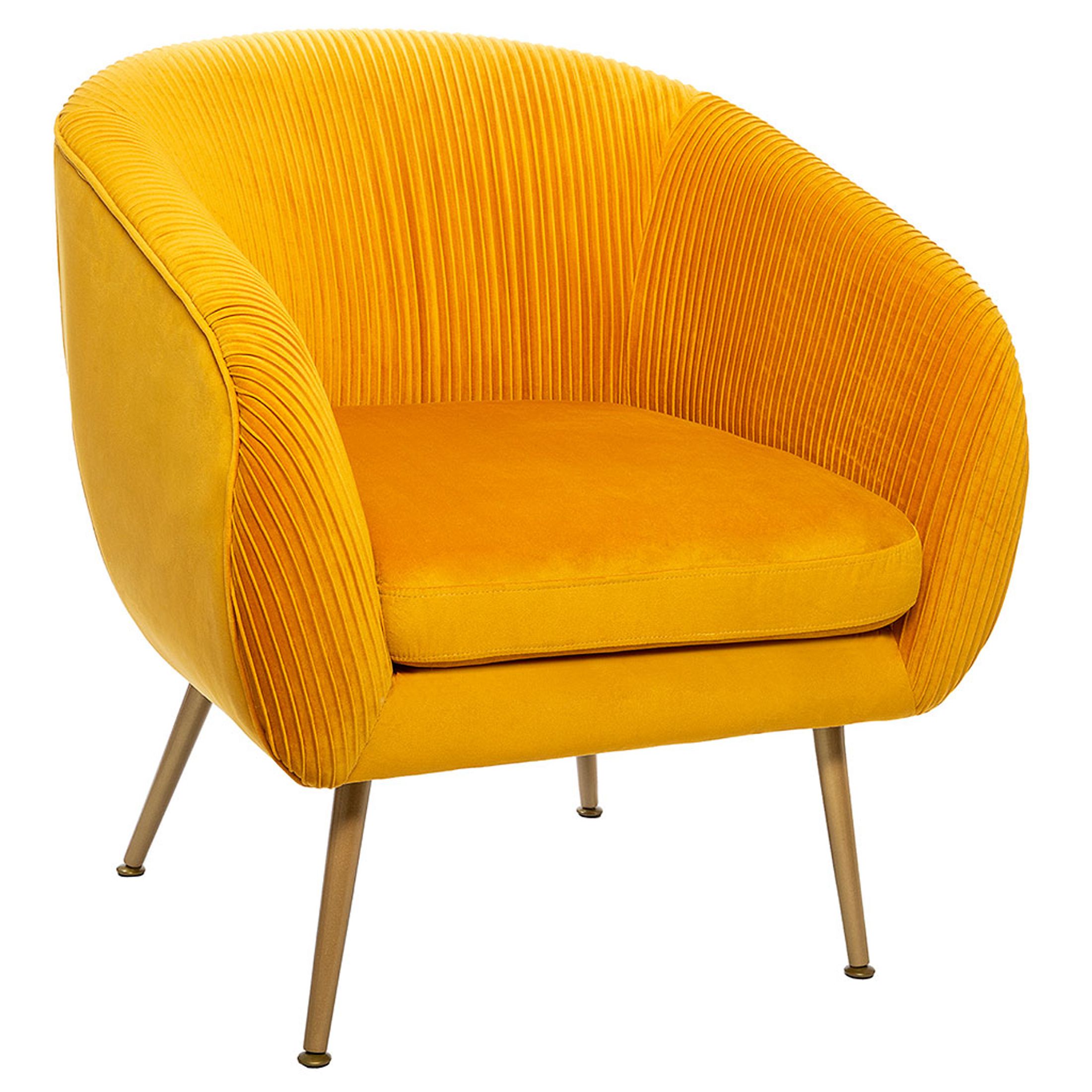 Fauteuil SOLARO velours ocre